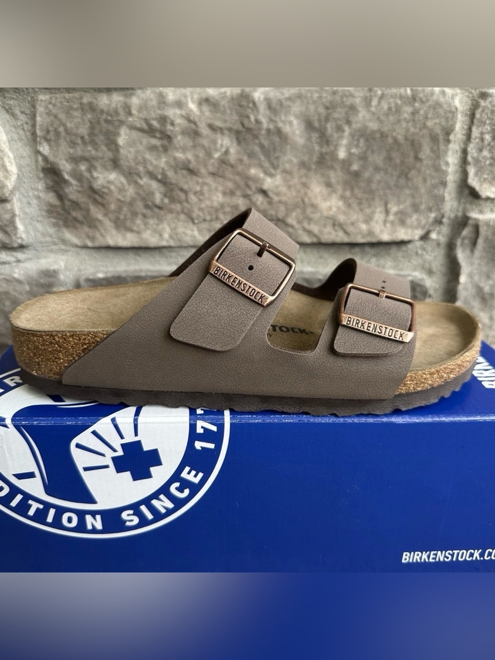 Birkenstock Arizona Two-Strap Sandal in Brown mocha 38 women’s 7.5 NWT